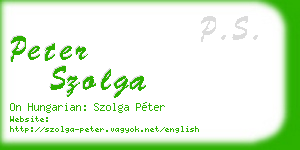 peter szolga business card